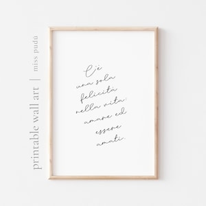 DRUCKBAR Amare ed essere amati | Italienisches Zitat Wandbild (Digitaler Download). ästhetisches Wohndekor. italien inspiriertes Plakat. lieben und geliebt werden