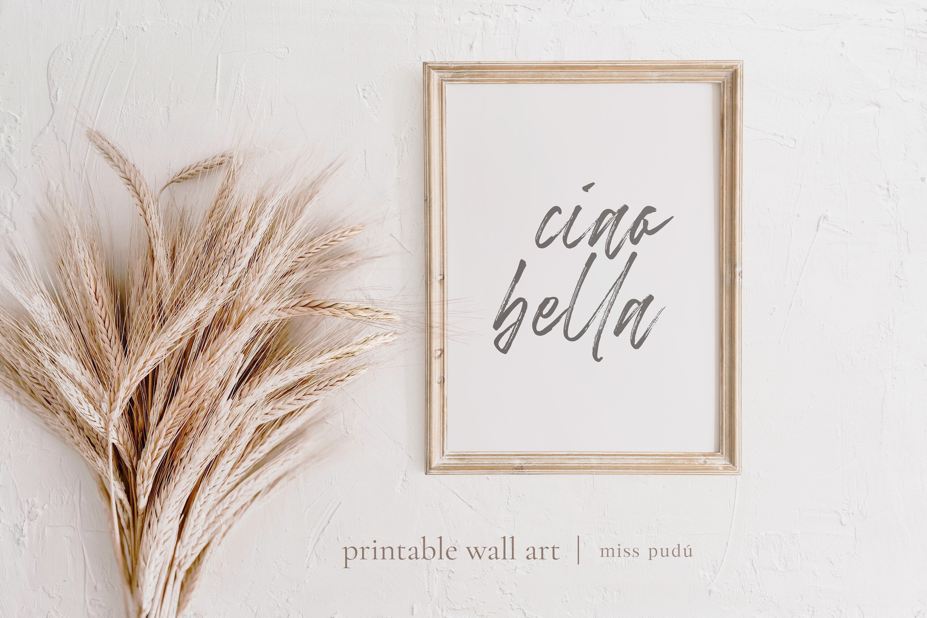 Ciao Bella Phrase Printable Poster. Italian Quote Poster Etsy