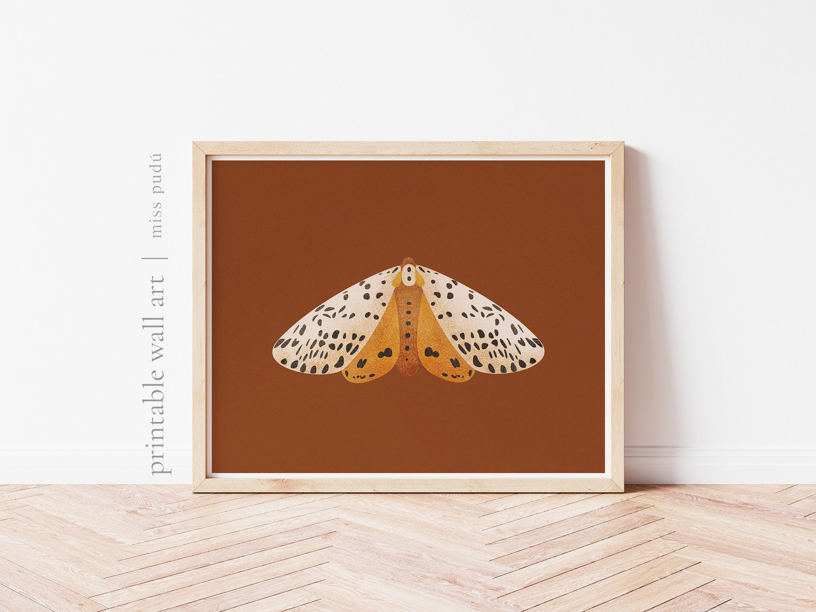 Printable Moth Illustration digital Download Yellow and - Etsy