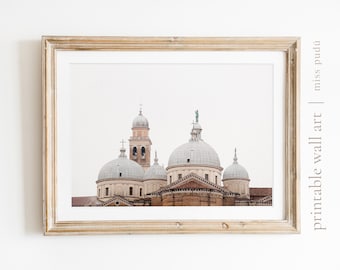 Italian Architecture Printable Poster. Padua Print Digital Download. Basilica di Sant'Antonio di Padova. City Landscape Wall Art