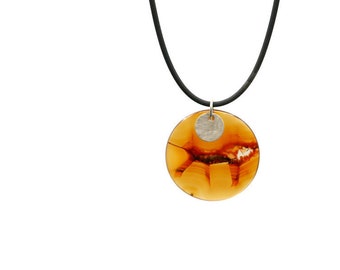 Pendentif cornaline marron orangé