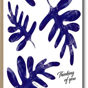 Thinking of you Blue Fern Greeting Card - Blank Note Card