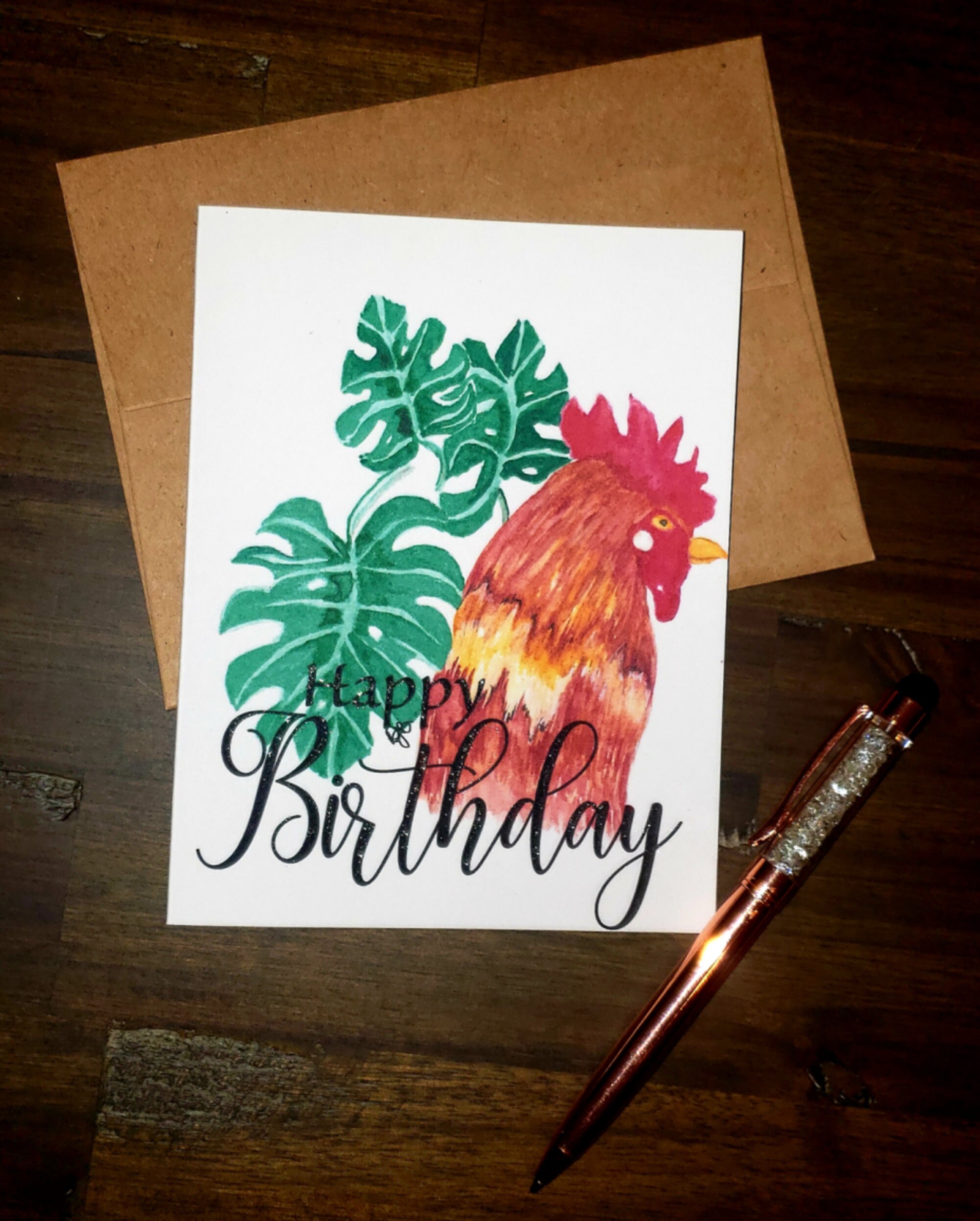 Feliz tarjeta de cumpleaños Gallo con feliz cumpleaños | Etsy