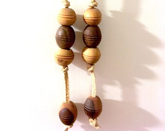 Hand Carved Olive Wood Earrings