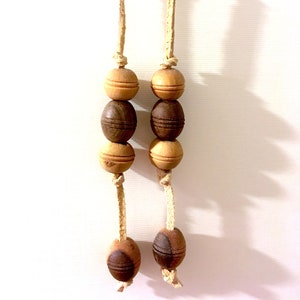Hand Carved Olive Wood Earrings