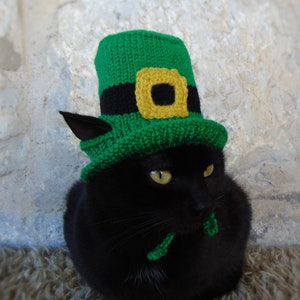 St. Patrick's Day-hoed voor kat, kabouterkostuum voor huisdieren, St. Patrick's Day-hoge hoed voor kat, Ierse kittenhoed, groene hoge hoed voor katten