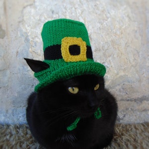 St. Patricks Day Hut für Katze, Kobold Haustier Kostüm, St. Patricks Day Zylinder für Kitty, Irischer Kätzchen Hut, Grüner Zylinder für Katzen Bild 2