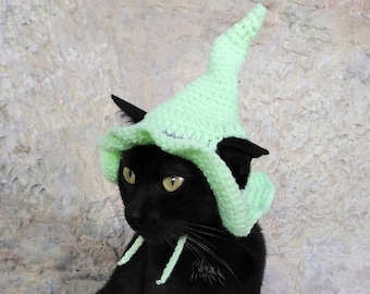 Witch Hat for Cat, Neon Green Witch, Pet Costume, Cat Halloween