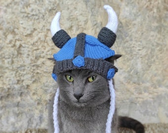 Viking Hat for Cat, Pet Costume, Viking Helmet for Cat, Viking Pet Costume, Halloween Costume for Cat, Hats for Cats, Cat Accessories