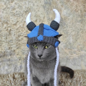 Viking Hat for Cat, Pet Costume, Viking Helmet for Cat, Viking Pet Costume, Halloween Costume for Cat, Hats for Cats, Cat Accessories