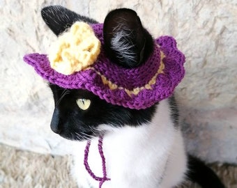 Summer Hat For Cat, Costume for Cats, Hats for Cats, Halloween Cat Costume, Cat Accessories