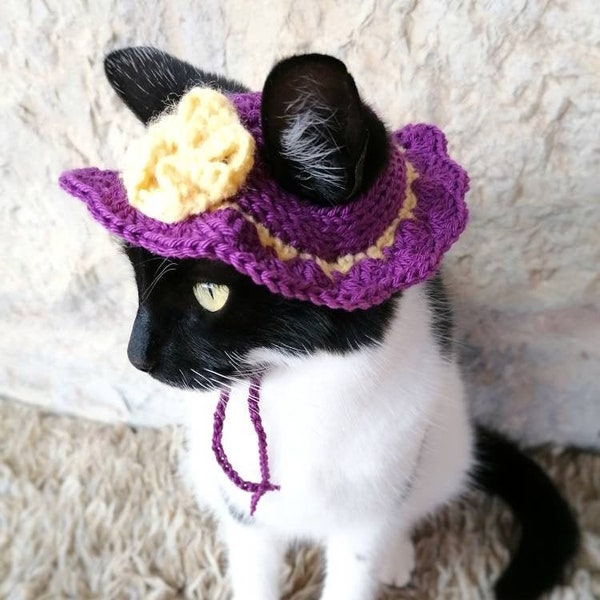 Summer Hat For Cat, Costume for Cats, Hats for Cats, Halloween Cat Costume, Cat Accessories