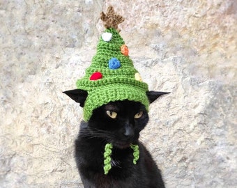 Tree Hat For Cat, Pet Costume, Cat Christmas Costume, Pet Christmas Outfit, Gift for Pet Lover, Christmas Costume for Pets