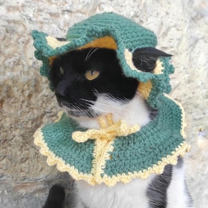 Costume Hat For Cat, Hat and Collar for Cat,Hat for Cats, Costume for Cats, Hats for Cats, Halloween Cat Costume, Cat Accessories