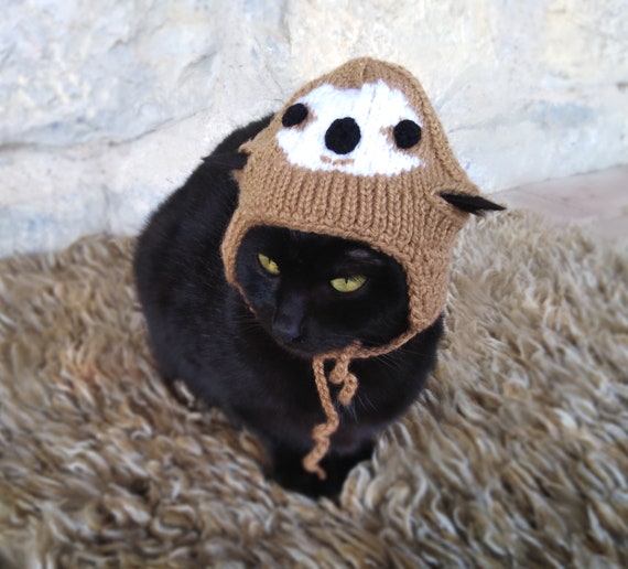 Faultier Haustier Kostum Faultier Hut Fur Katze Hakeln Etsy