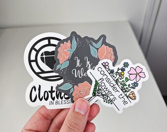 Christian Sticker Bundle - Christian Water Bottle Sticker Pack - Christian Laptop Stickers - Christian Accessories - Christian Gifts for Her