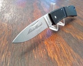 Gerber 400 Eddie Bauer Lockback Folding Pocket Knife Made in USA 1 Blade Plain Edge Stainless Steel Black