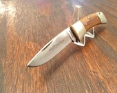 Vintage Camillus Sword Brand 2 Folding Pocket Knife Made in USA 1 Blade Plain Edge Stainless Steel Wood Handle