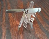 Vintage Bassett Advertising 3 Blade Keychain Tool Knife