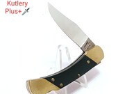 Vintage Colonial Lockback Folding Pocket Knife Knives Made in USA 1 Blade Carbon Steel Plain Edge Green Survival Tools