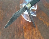 Vintage Camco 2 Blade Jack Folding Pocket Knife Made in USA By Camillus Carbon Steel Plain Edge Black Manual
