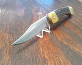 Vintage Schrade LB 7 Folding Pocket Knife Made in USA Lockback 1 Blade Plain Edge Stainless Steel Wood Handle