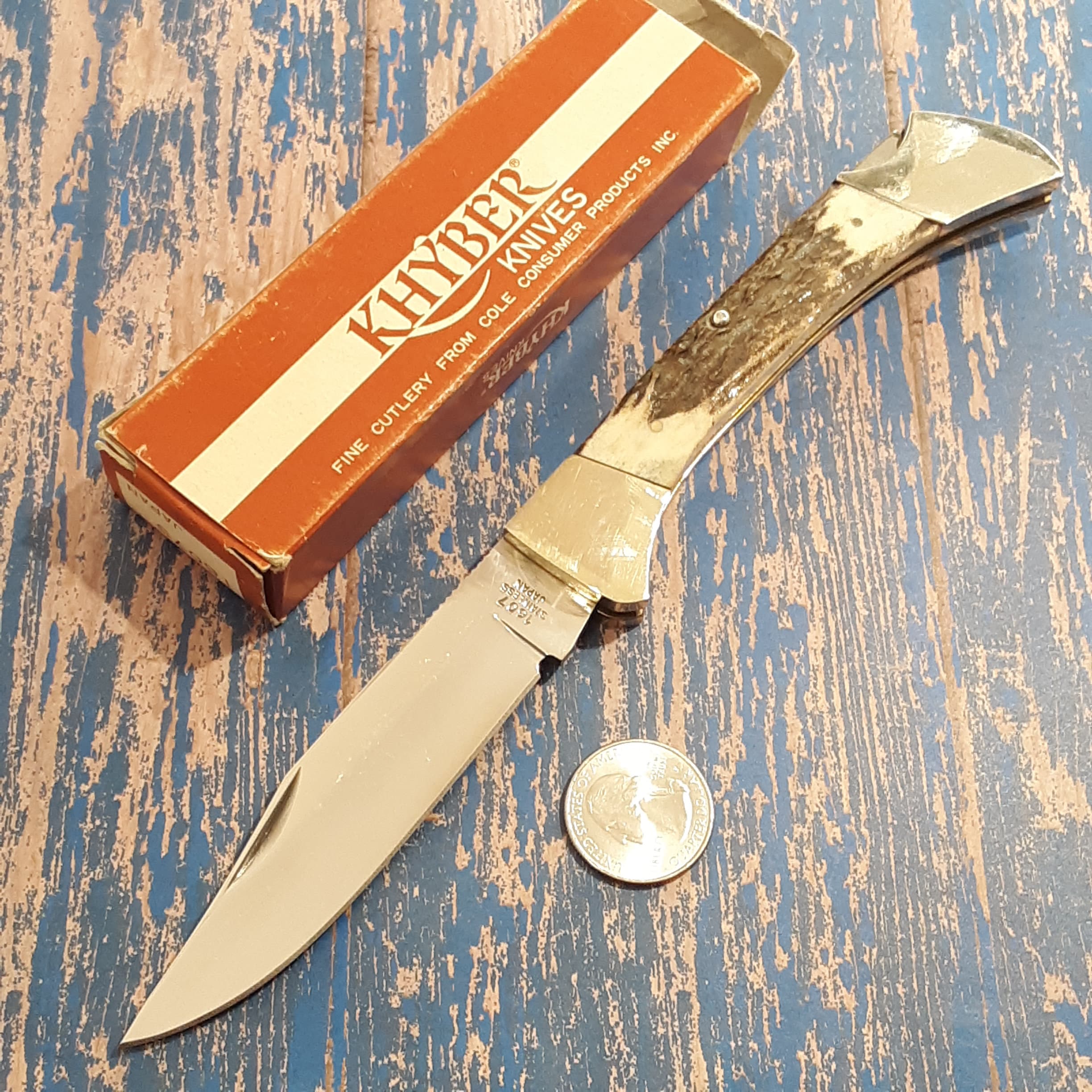 Vintage Khyber Folding Pocket Knife Made in Japan By Kabar 1980s 1 Blade Plain Edge Stainless