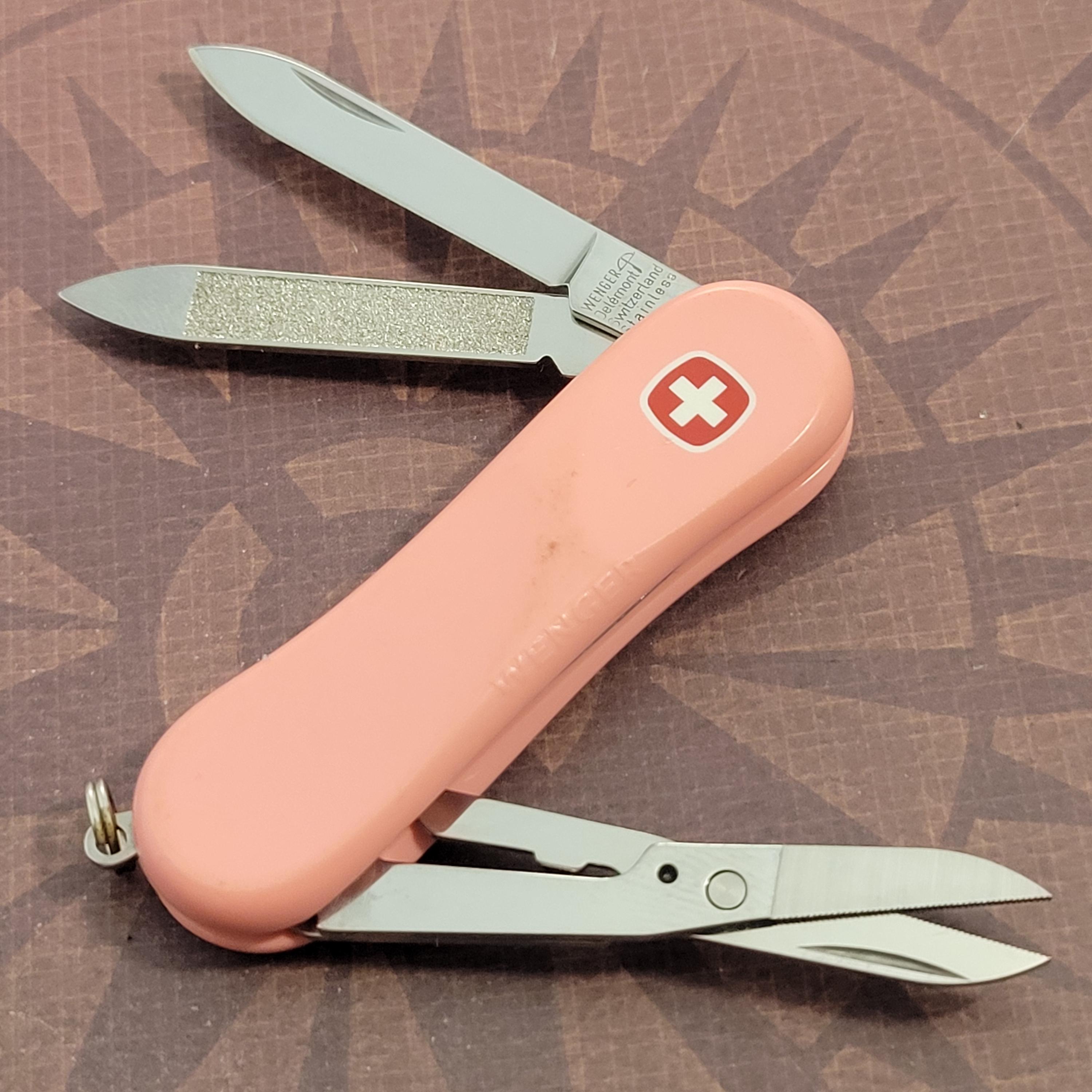 Wenger 65mm Evo Grip Knife Switzerland Swiss Army Sak Pink Multi