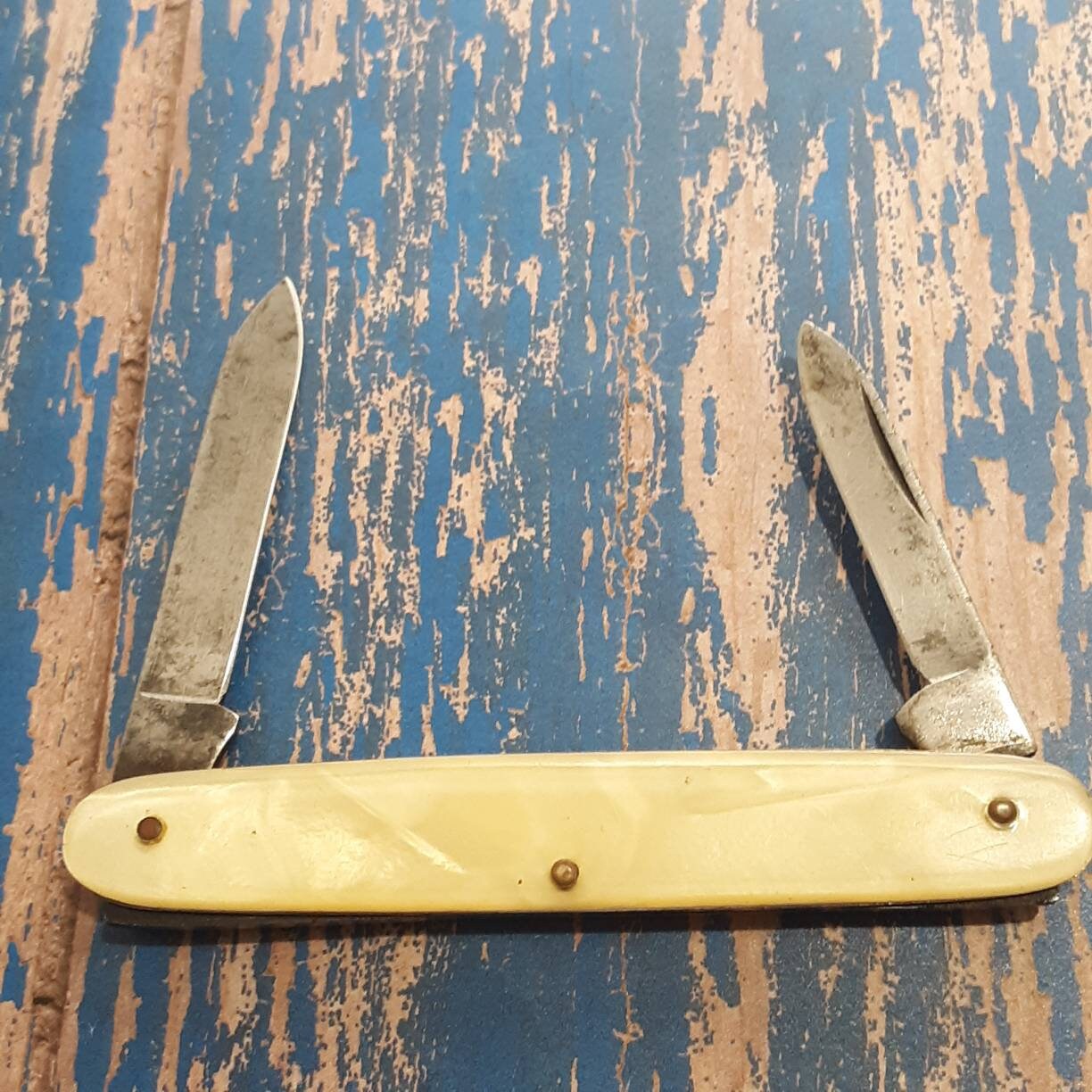Vintage Autopoint Pen Folding Pocket Knife Made in USA 2 Blade Plain