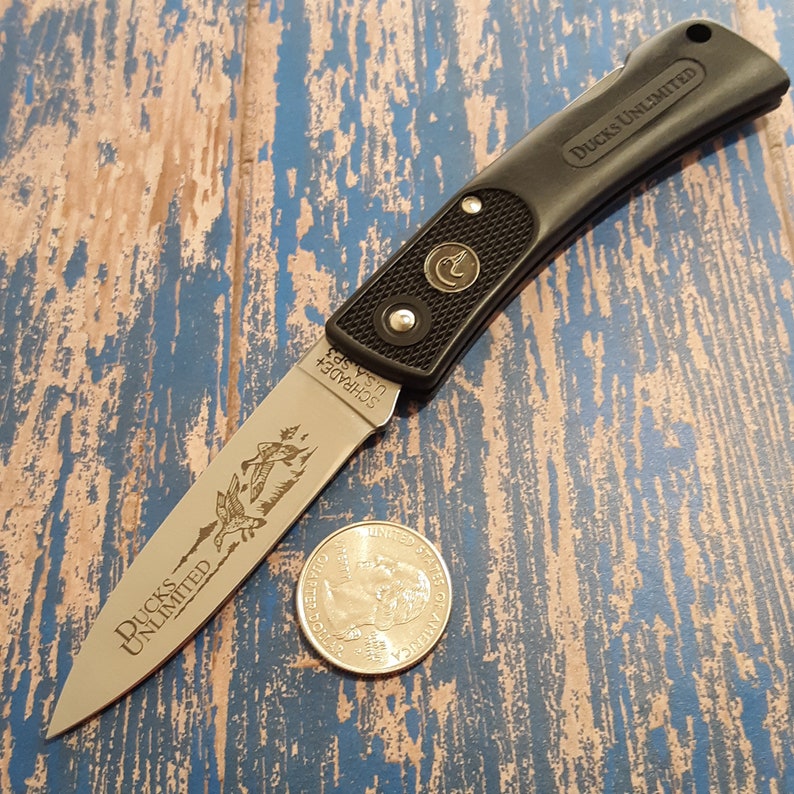 Vintage Schrade Ducks Unlimited Folding Pocket Knife Made in Etsy