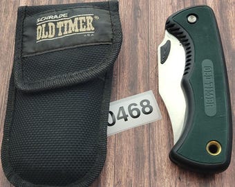 Schrade Old Timer 47OT Hunters Liner Lock Folding Knife Made In USA W/Sheath