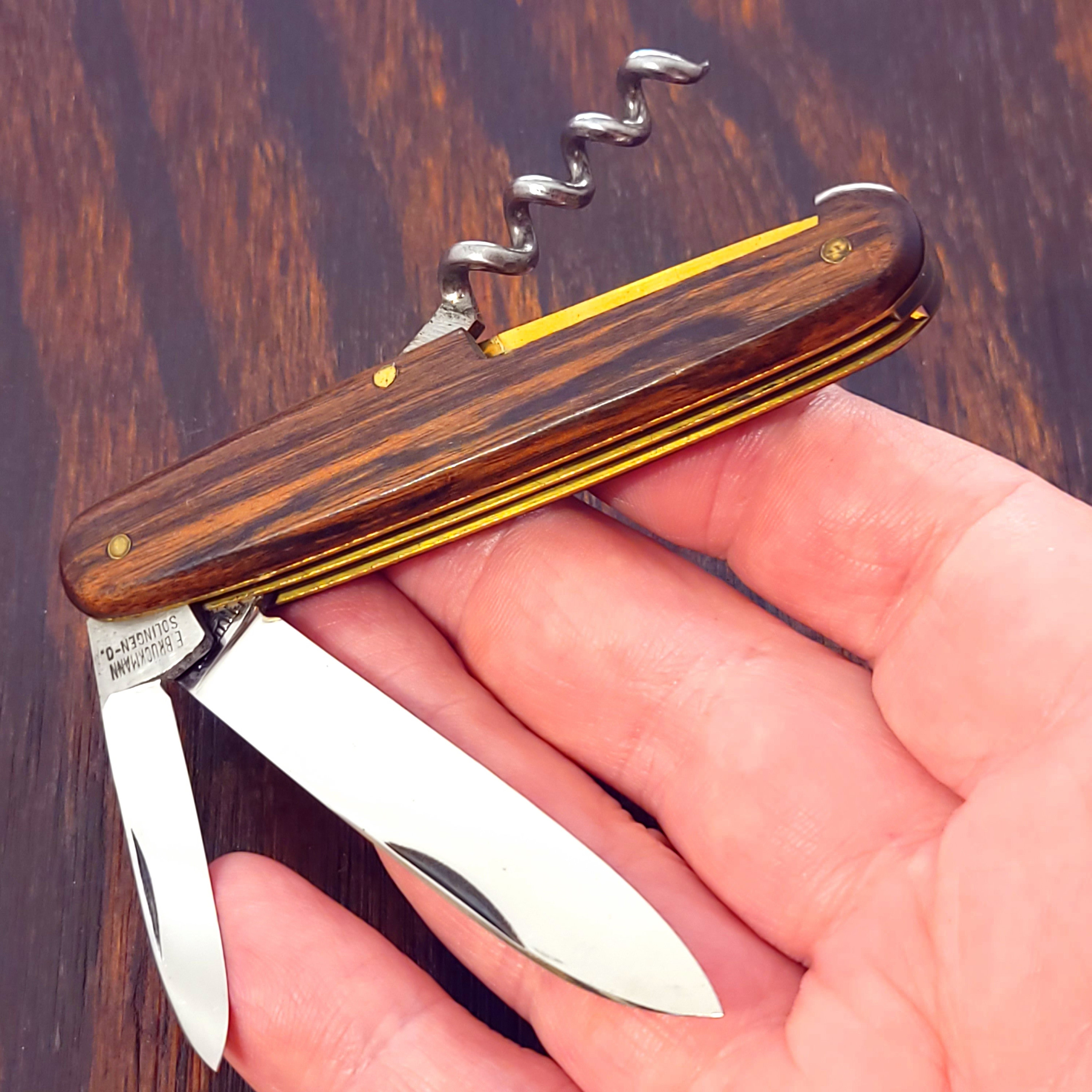 E Bruckmann Mann Knife Made in Solingen Germany Smooth Wood