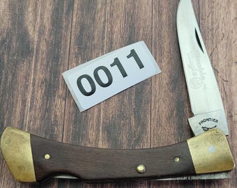 Vintage Frontier 4515 Lockback Folding Pocket Knife Made In USA By Imperial 1970s