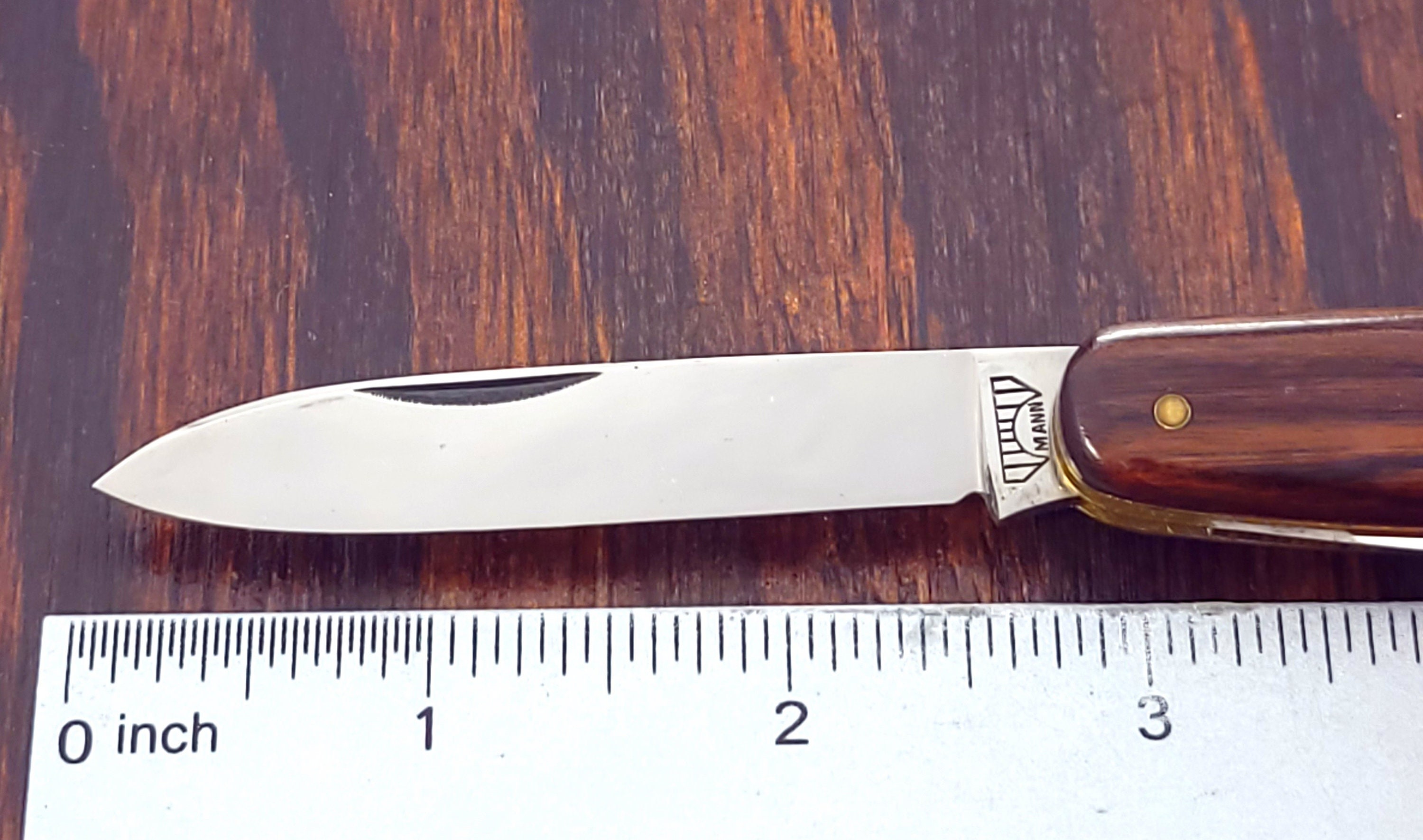 E Bruckmann Mann Knife Made in Solingen Germany Smooth Wood