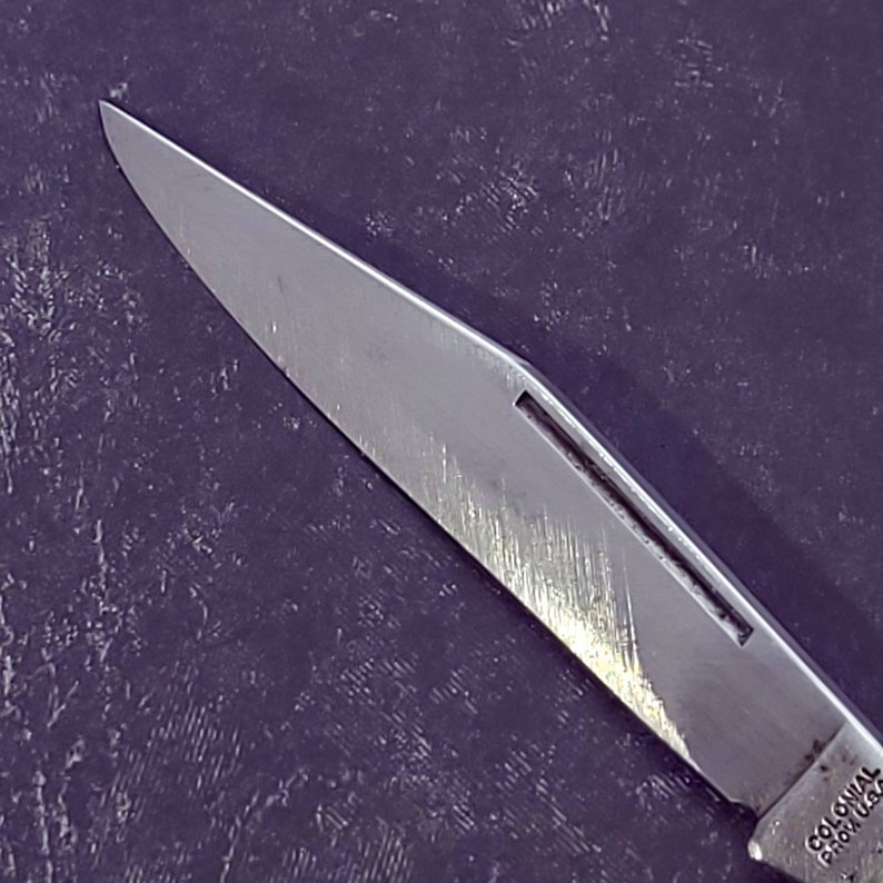 Vintage Colonial Easy Open Gunstock Trapper Folding Pocket Knife Made