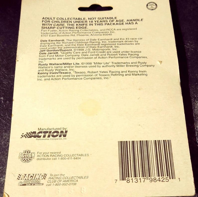 United Cutlery Action Performance Knife Nascar Racing Rusty Wallace ...