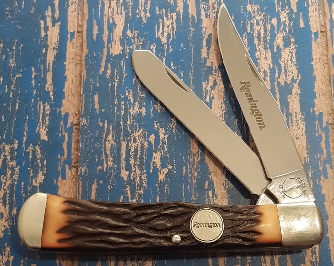 Vintage Remington Folding Pocket Knife Made in USA R12 Trapper 2 Blade Plain Edge Etsy