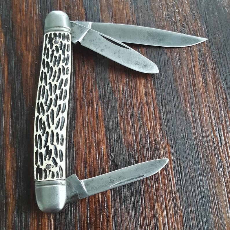 Vintage Imperial Crown Medium Stockman Folding Pocket Knife Etsy
