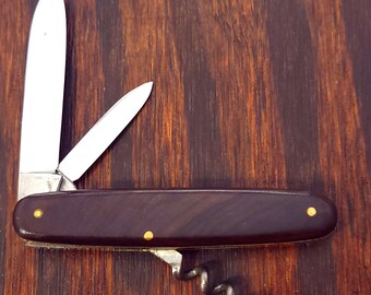 E Bruckmann Mann Knife Made in Solingen Germany Smooth Wood