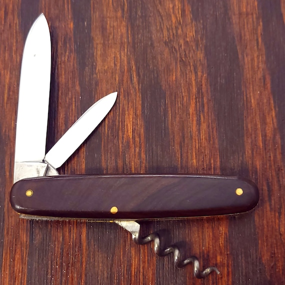 古いドイツ·ゾーリンゲン製精巧ナイフE BRUCKMANN MANNヴィンテージ E Bruckmann Mann Knife Made in Solingen Germany Smooth Wood