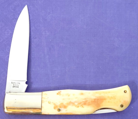 Parker Frost Knife Made in Japan 1980's Longhorn Lockback Smooth