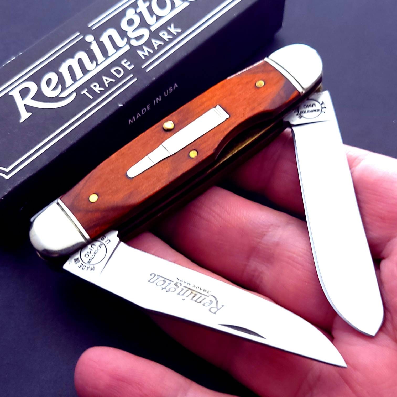 Remington Cutlery American Classic Limited Edition Two Folding Knife 3.5  Stainless Steel Gift Tin - Deals