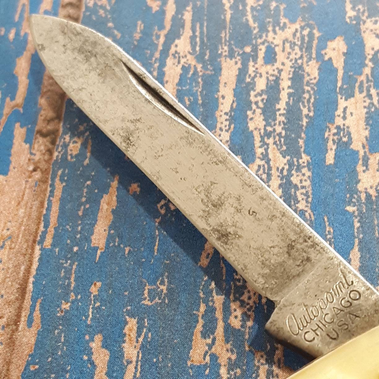 Vintage Autopoint Pen Folding Pocket Knife Made in USA 2 Blade Plain