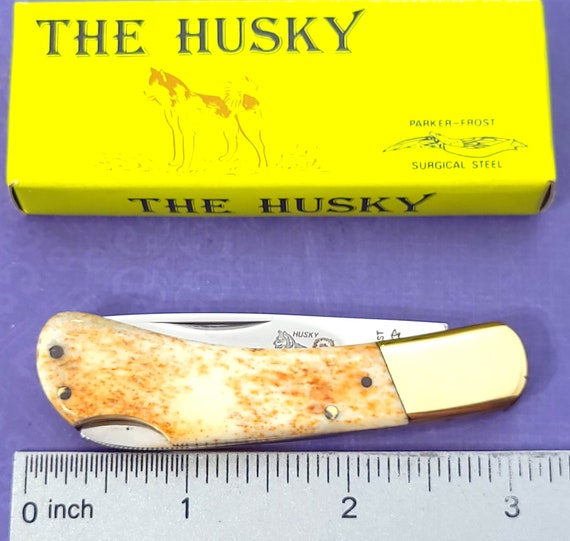 Parker Frost Knife Made in Japan 1980's Husky Lockback Smooth Bone