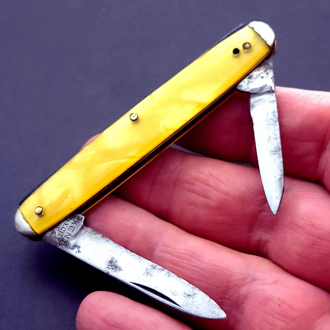 Vintage Kent 2 Blade Pen Folding Pocket Knife Made in USA Etsy