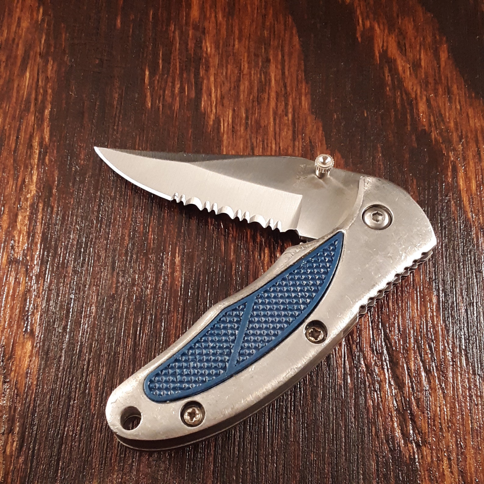 Dakota Tactical Folding Pocket Knife 1 Blade Combination Edge Etsy