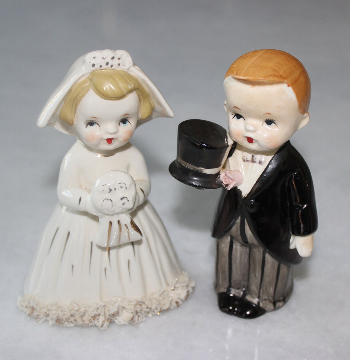 Bride and Groom Ceramic Salt & Pepper Shakers Etsy