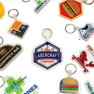 Custom Logo Keychain Bulk - Full Color Acrylic - Corporate Swag, Business Gifts, Trade Show & Event Giveaways, Promotional Keyrings