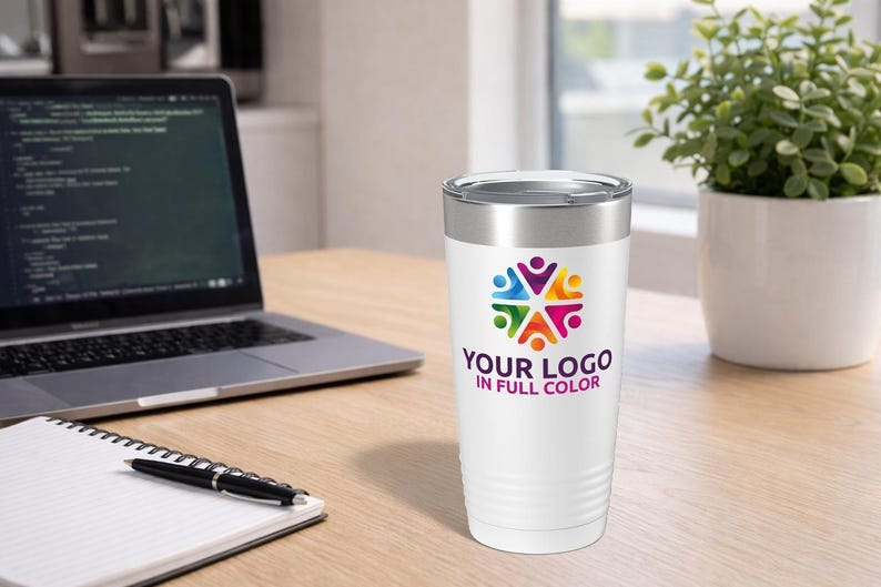Custom Logo Tumbler 20oz - Full Color UV Printed Stainless Steel Cup - Bulk Corporate Swag, Employee Appreciation, Client & Business Gifts image 13