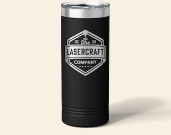 Custom Engraved 22oz Skinny Tumbler - Laser Logo Travel Mug Corporate Christmas Gift